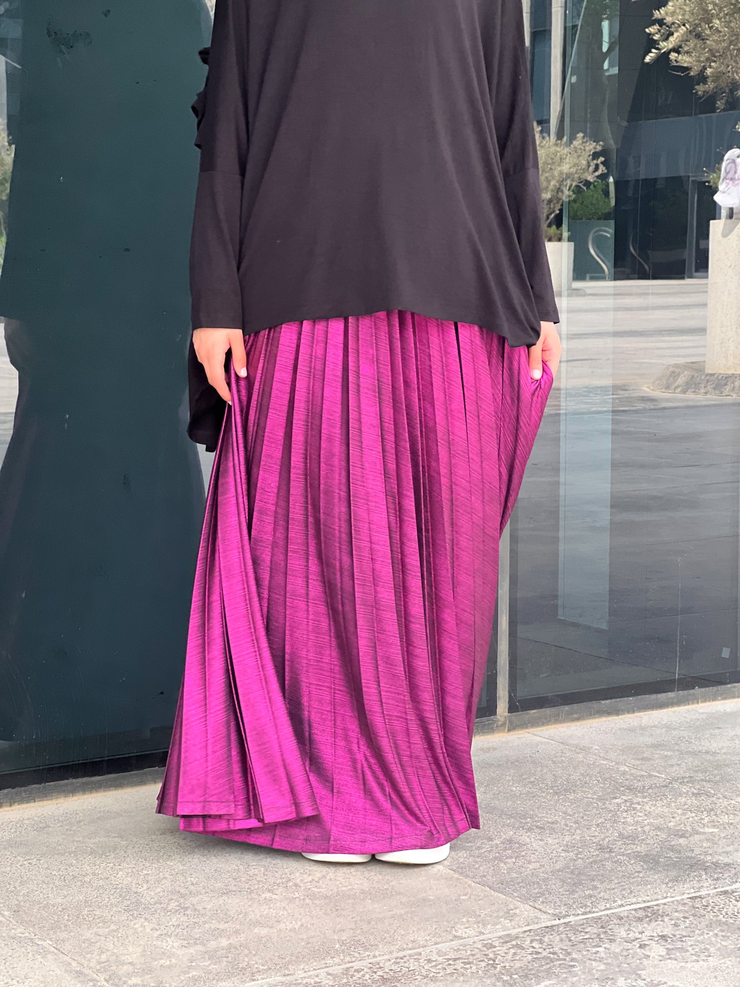 Shimmery Pleats Perfection - Fuchsia