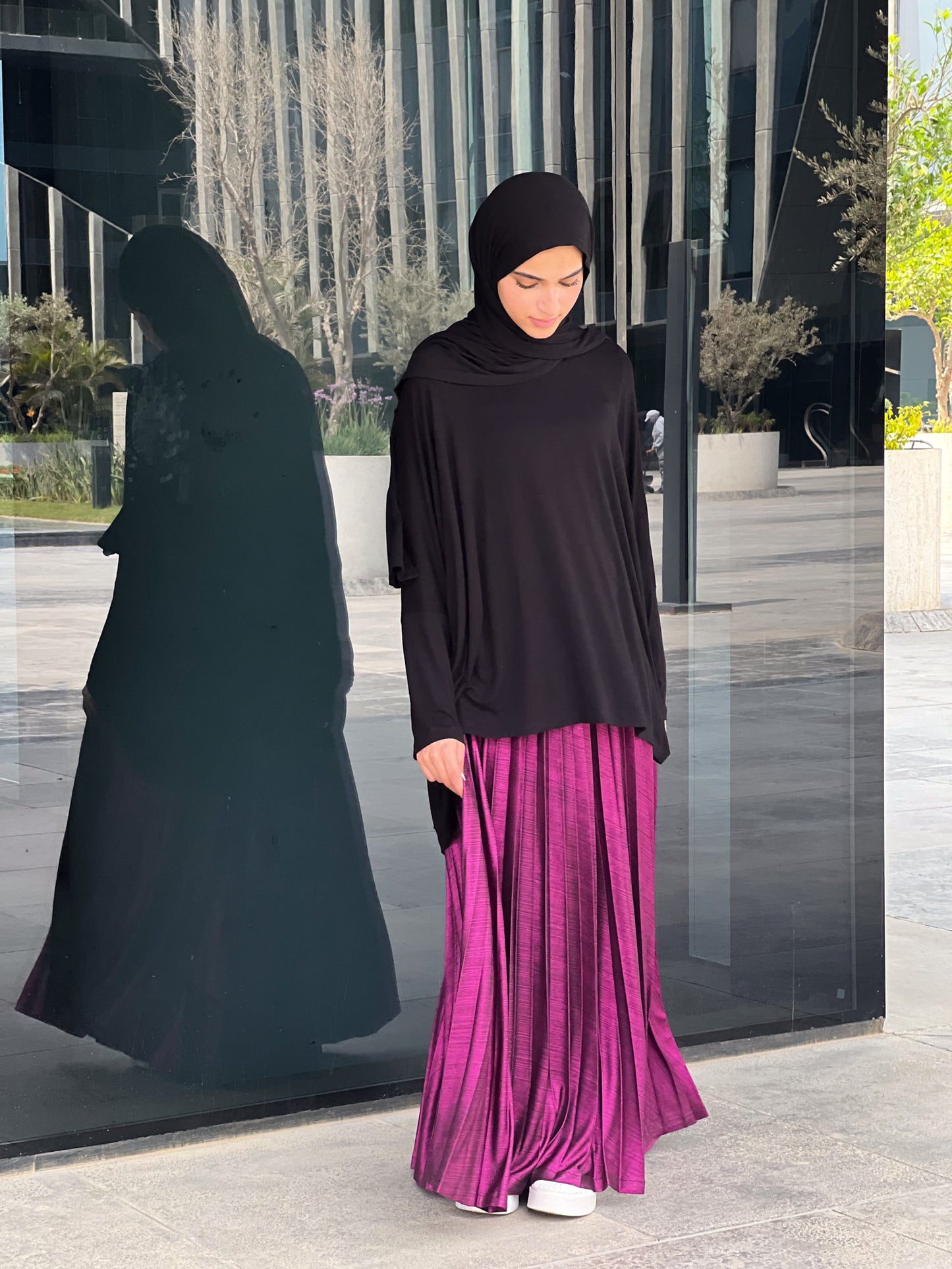 Shimmery Pleats Perfection - Fuchsia