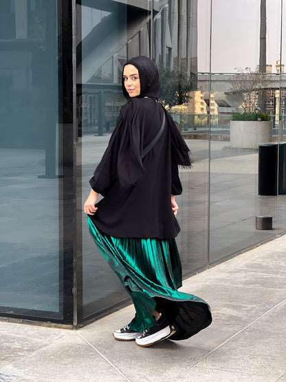 Shimmery Pleats Perfection - Green