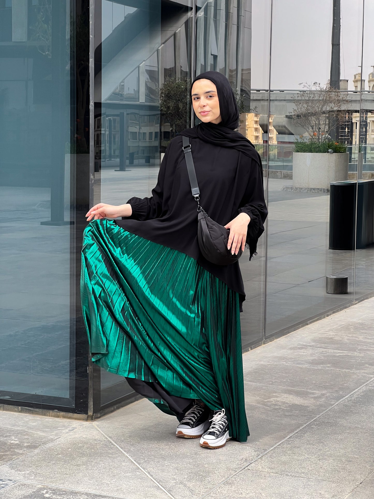 Shimmery Pleats Perfection - Green