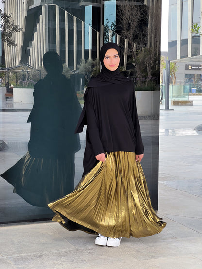 Shimmery Pleats Perfection - Gold