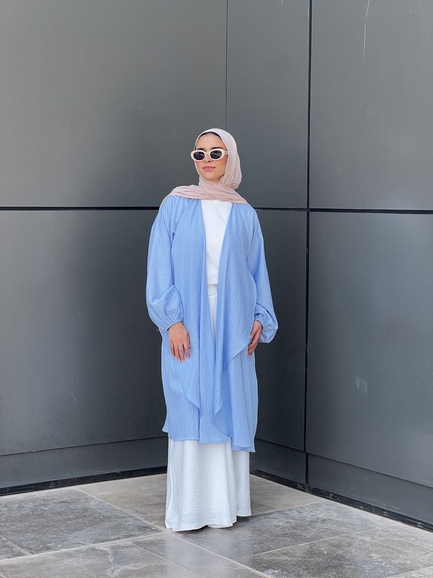 Simple serenity Linen Cardigan- Baby Blue