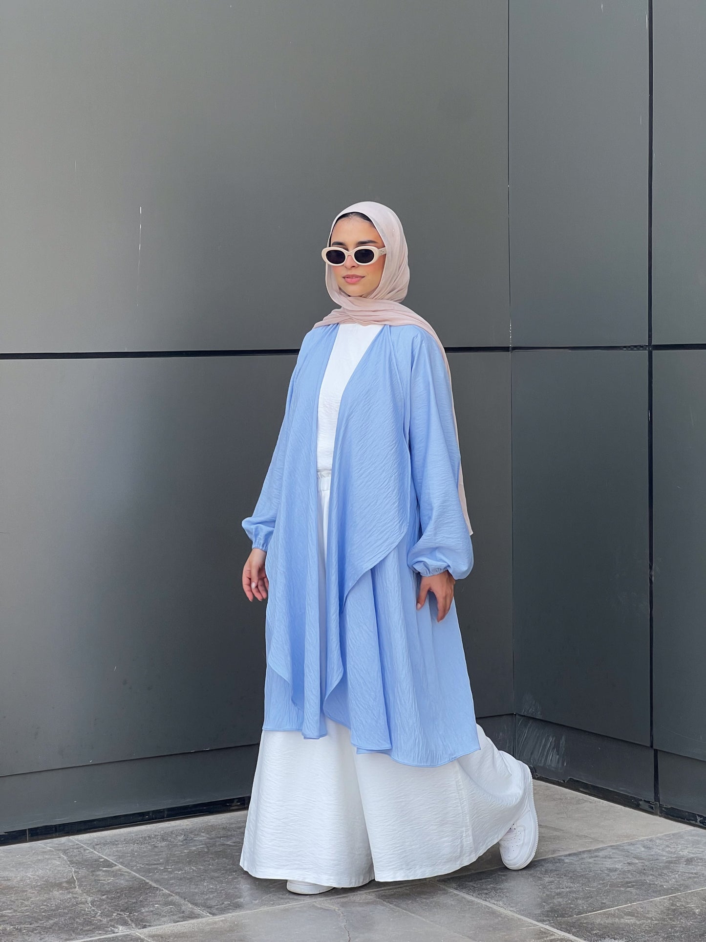 Simple serenity Linen Cardigan- Baby Blue