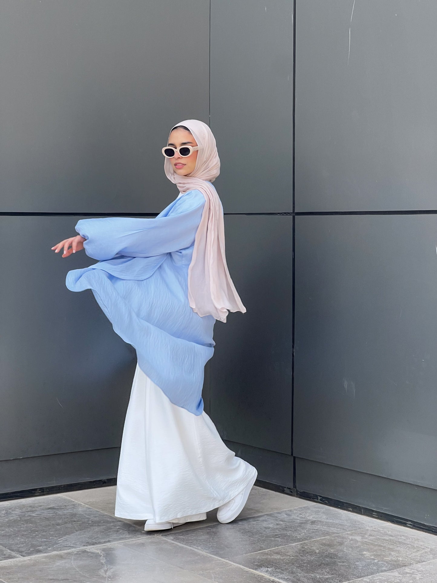 Simple serenity Linen Cardigan- Baby Blue
