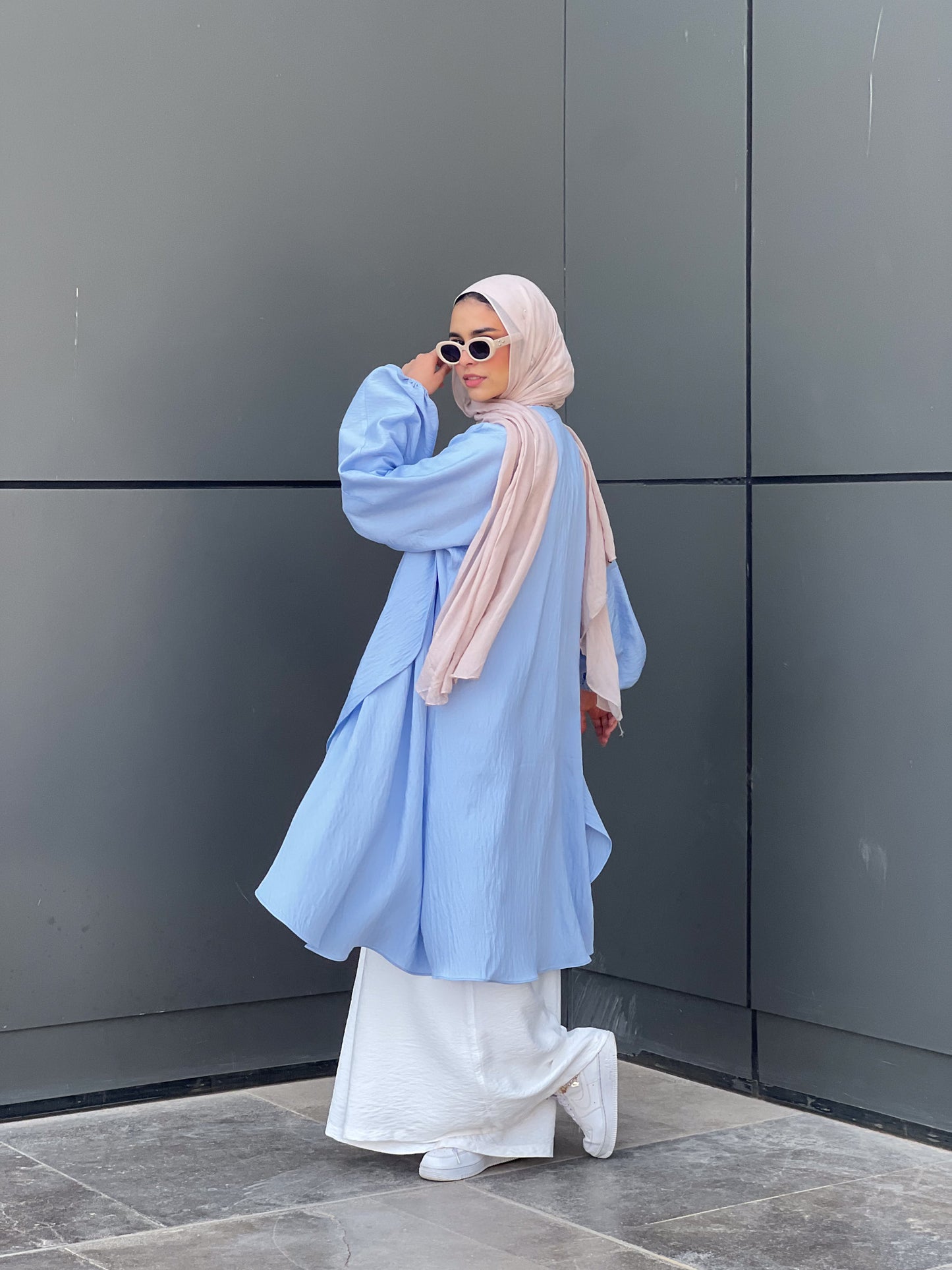 Simple serenity Linen Cardigan- Baby Blue