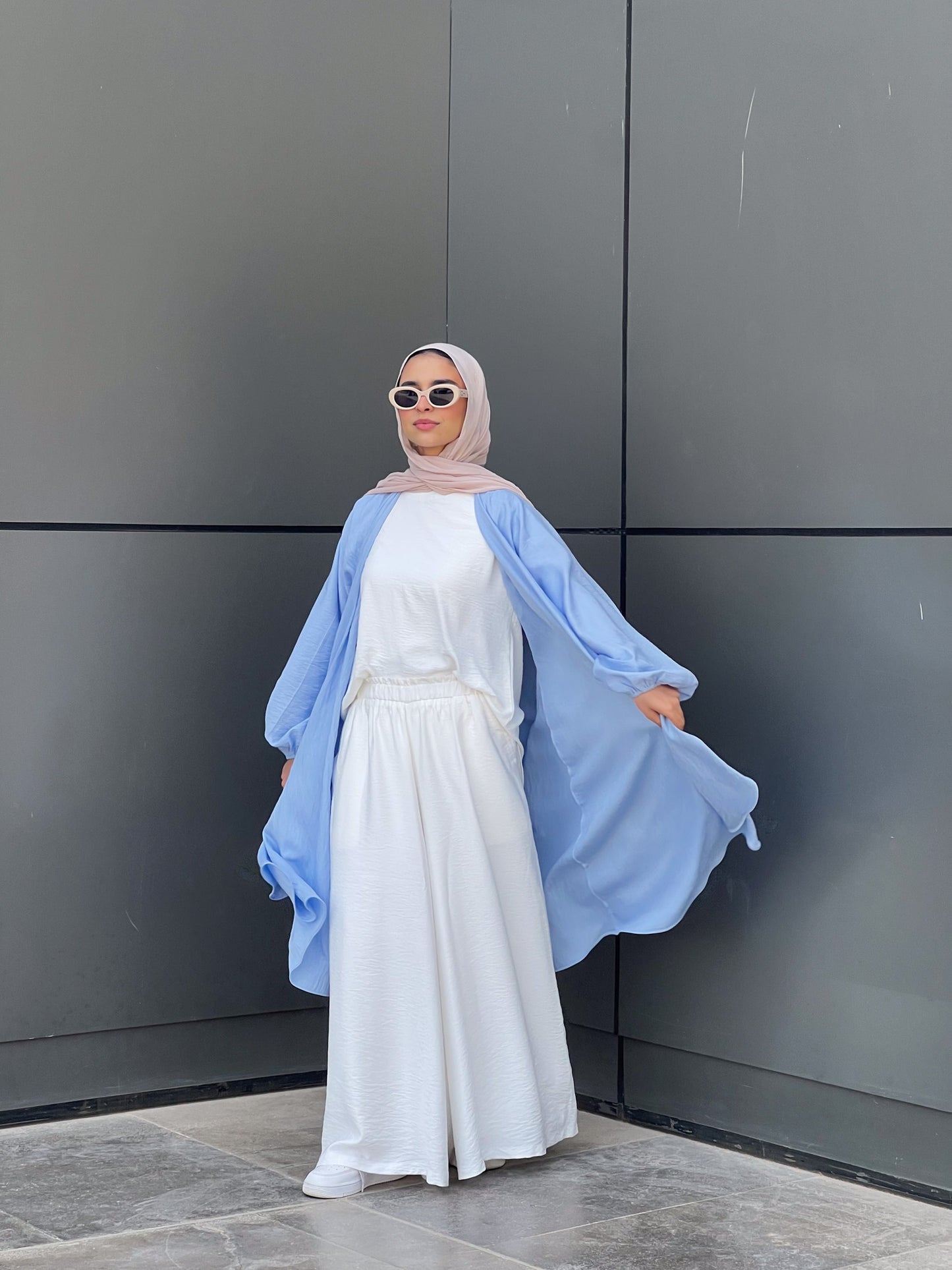 Simple serenity Linen Cardigan- Baby Blue