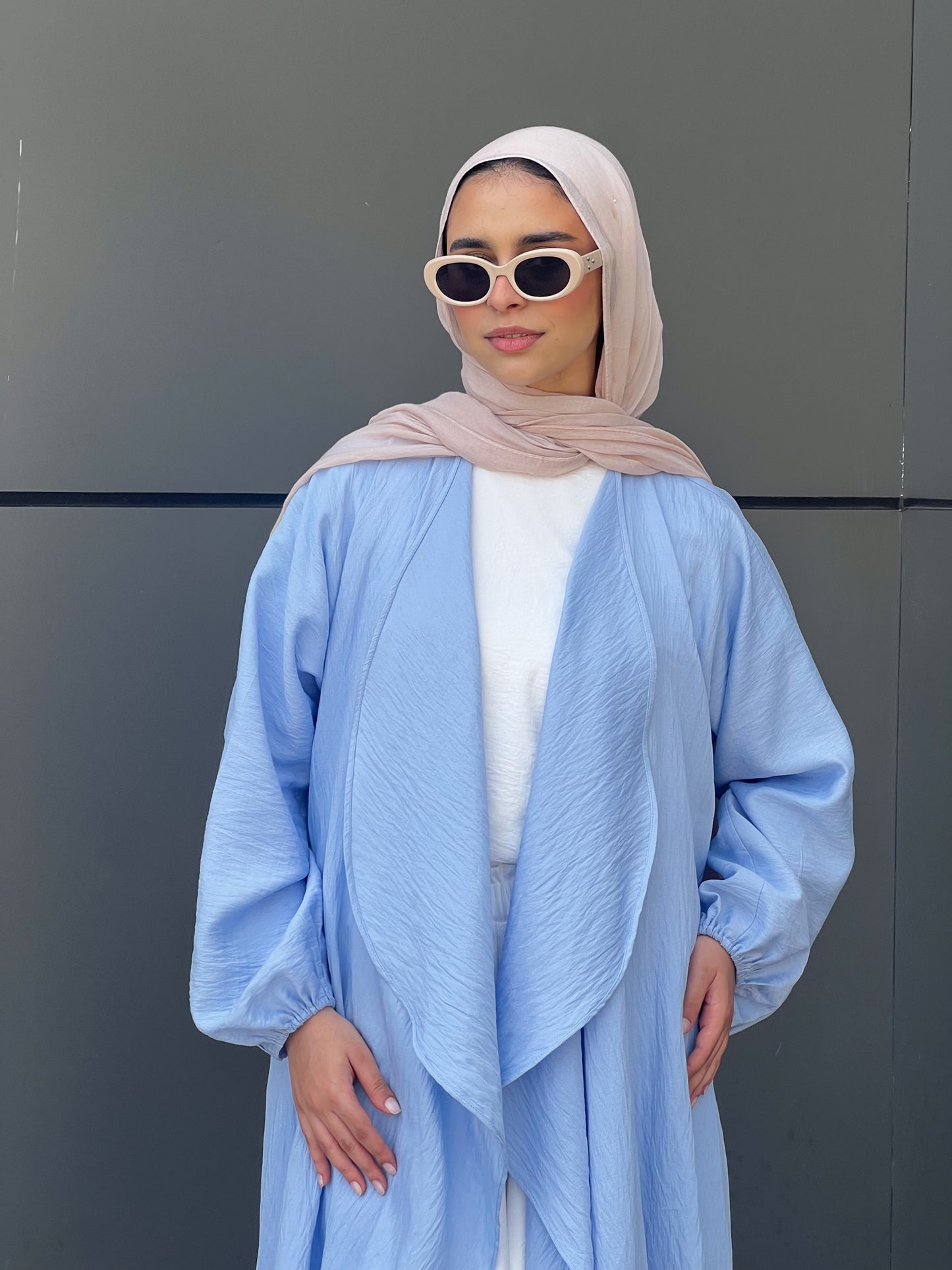Simple serenity Linen Cardigan- Baby Blue