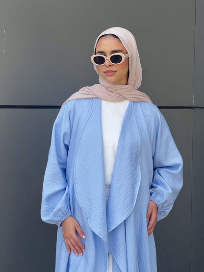 Simple serenity Linen Cardigan- Baby Blue