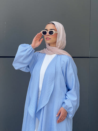 Simple serenity Linen Cardigan- Baby Blue