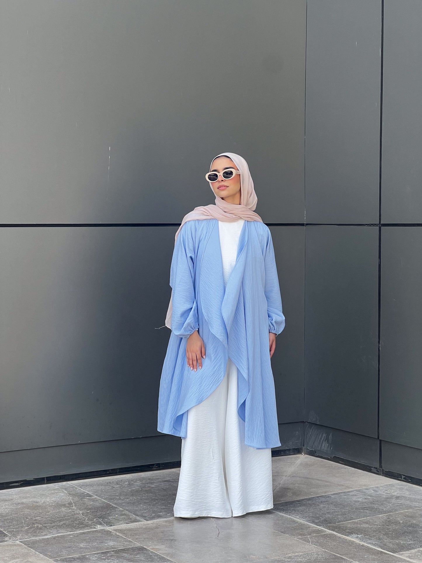 Simple serenity Linen Cardigan- Baby Blue