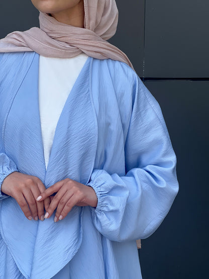 Simple serenity Linen Cardigan- Baby Blue