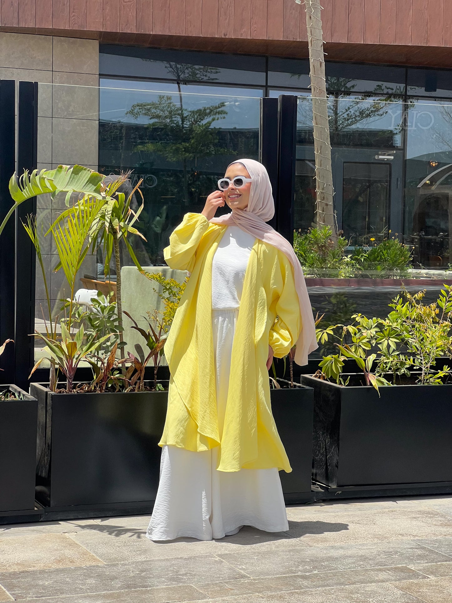 Simple serenity Linen Cardigan- Yellow