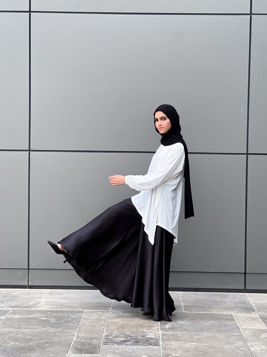 Silk Cloche Pants- Black