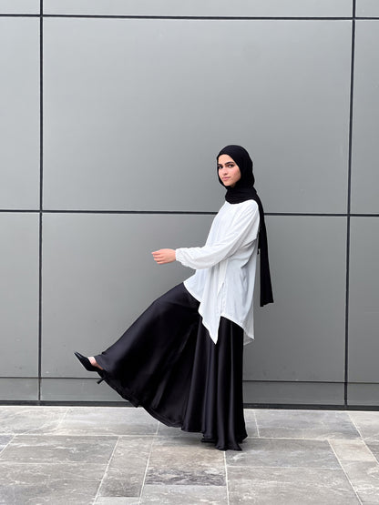 Silk Cloche Pants- Black