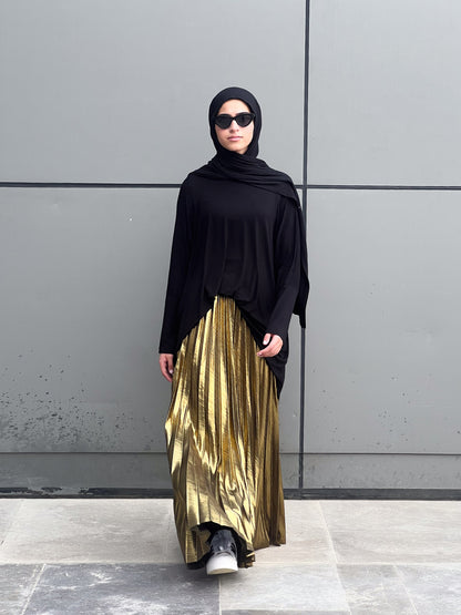 Shimmery Pleats Perfection - Gold