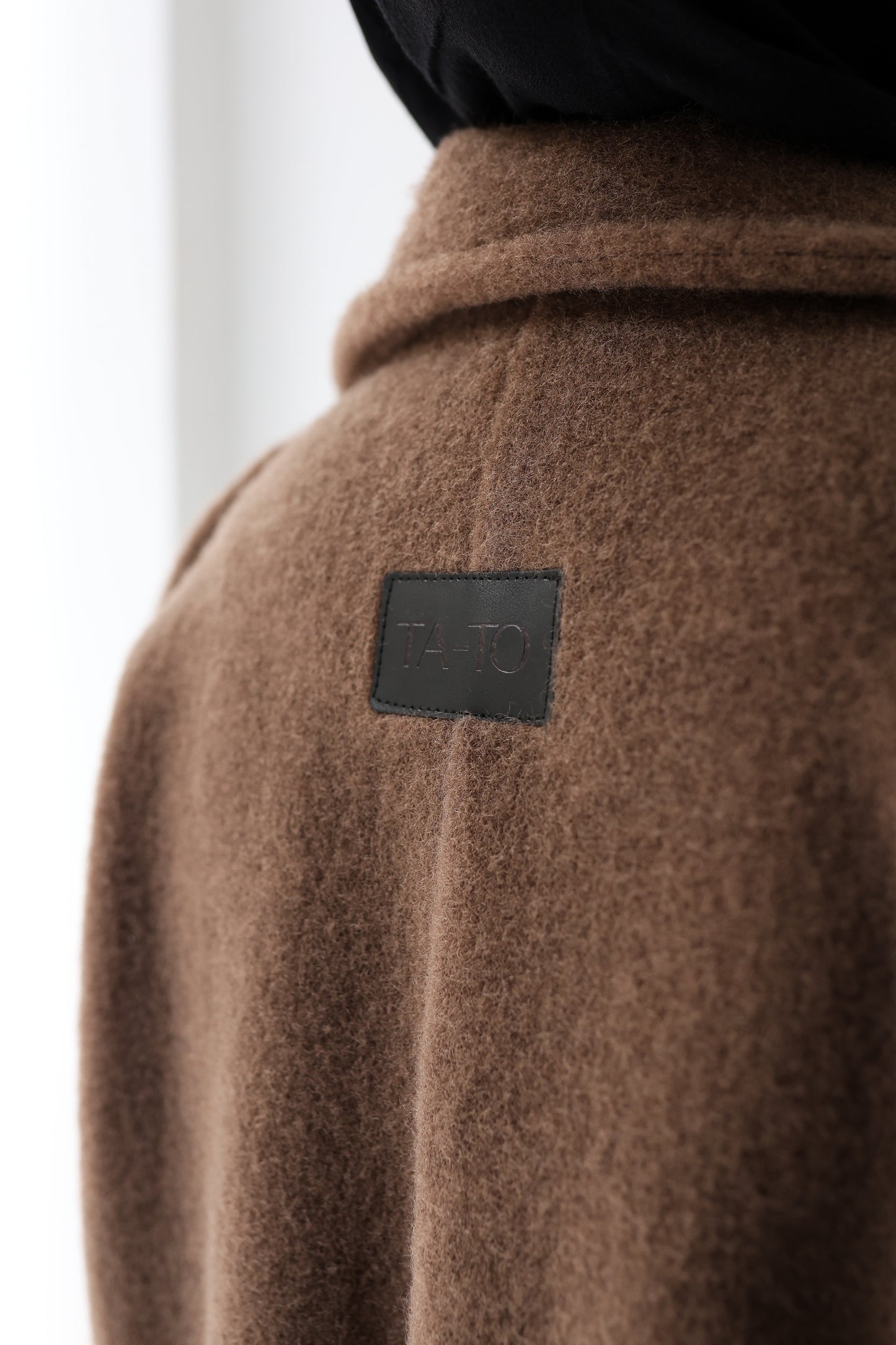 Mohair mantel coat -  chocolate