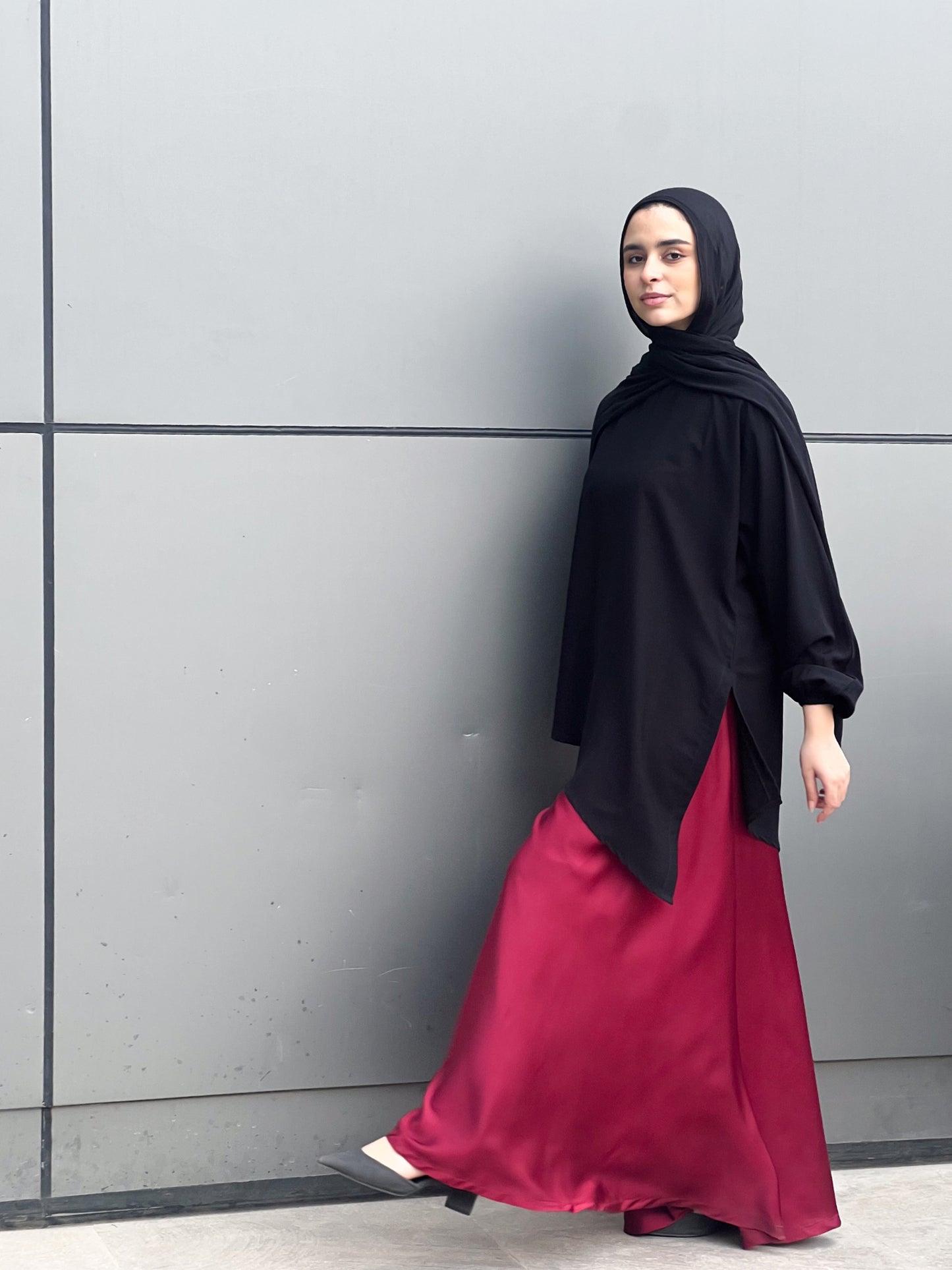Silk Cloche Pants - Burgundy