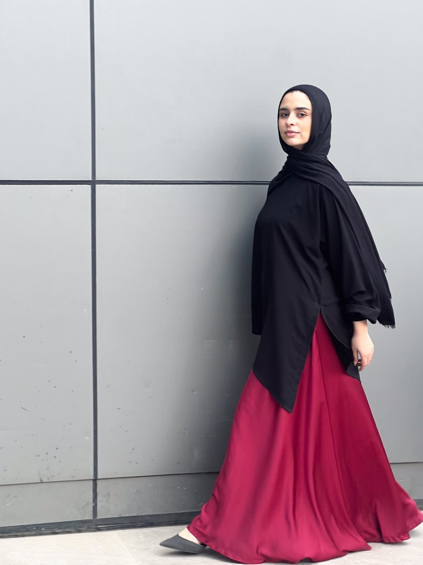 Silk Cloche Pants - Burgundy