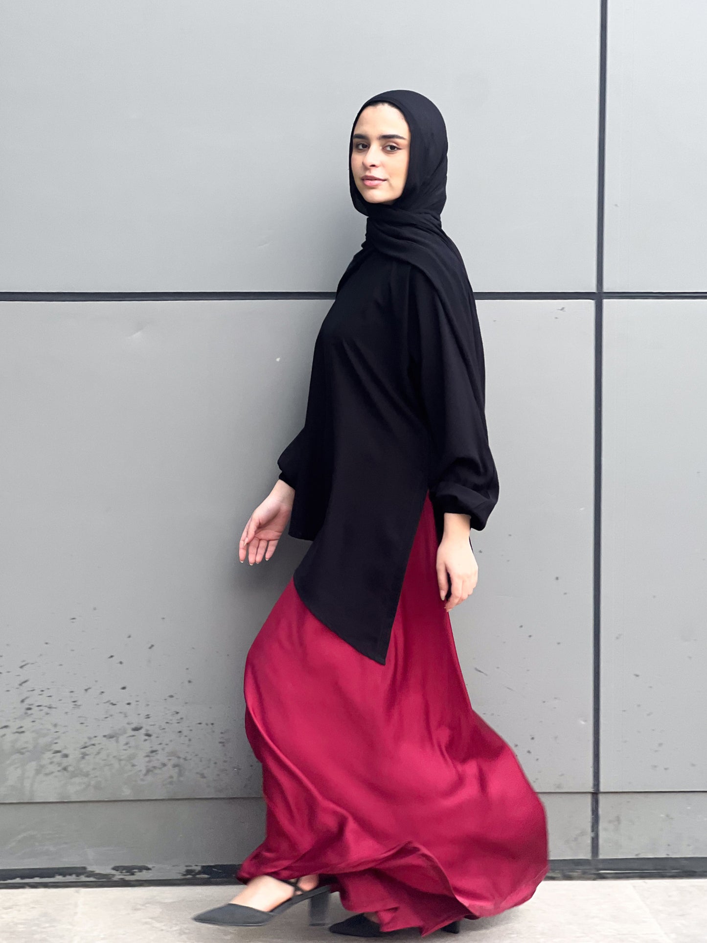 Silk Cloche Pants - Burgundy