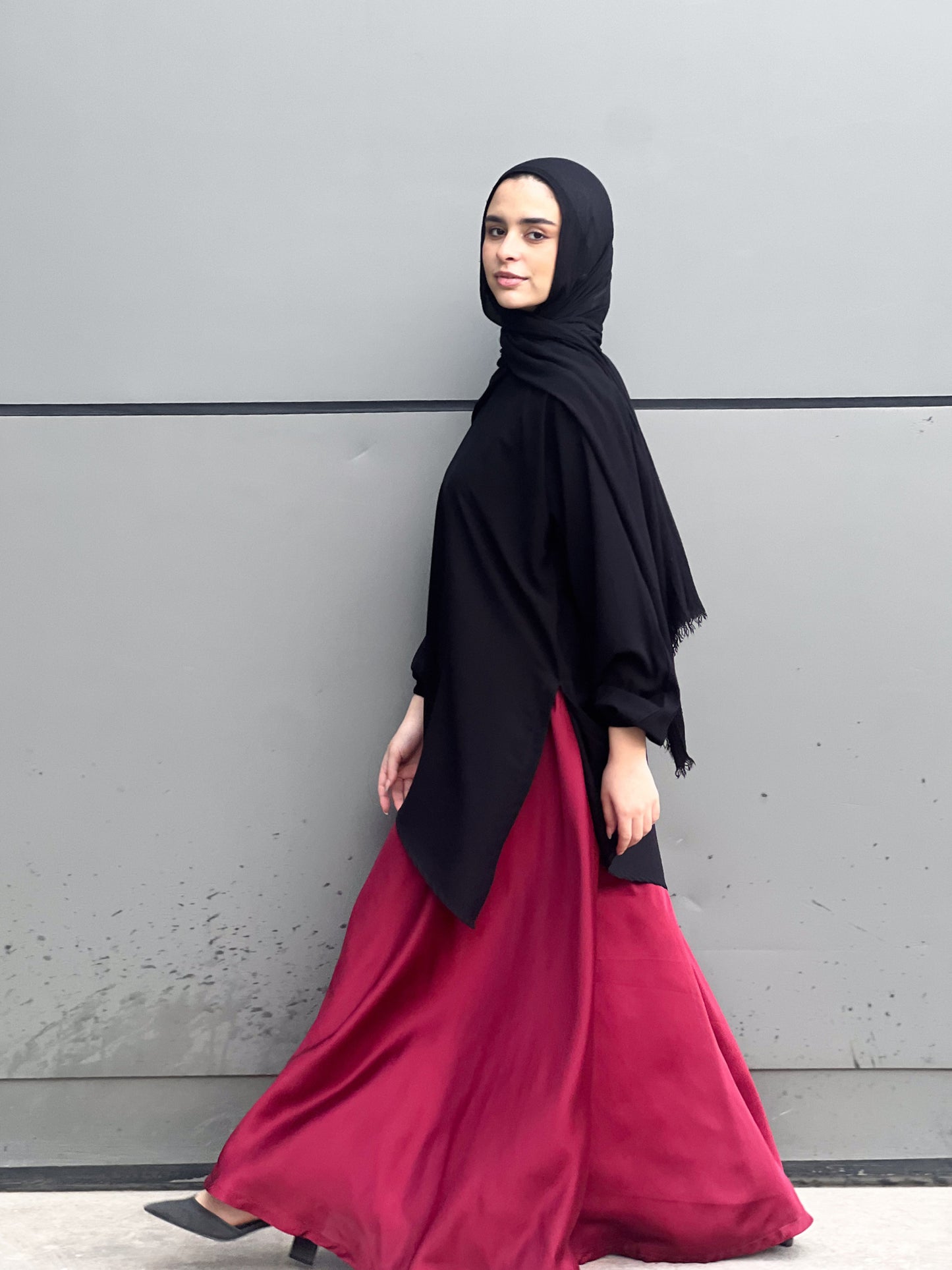 Silk Cloche Pants - Burgundy