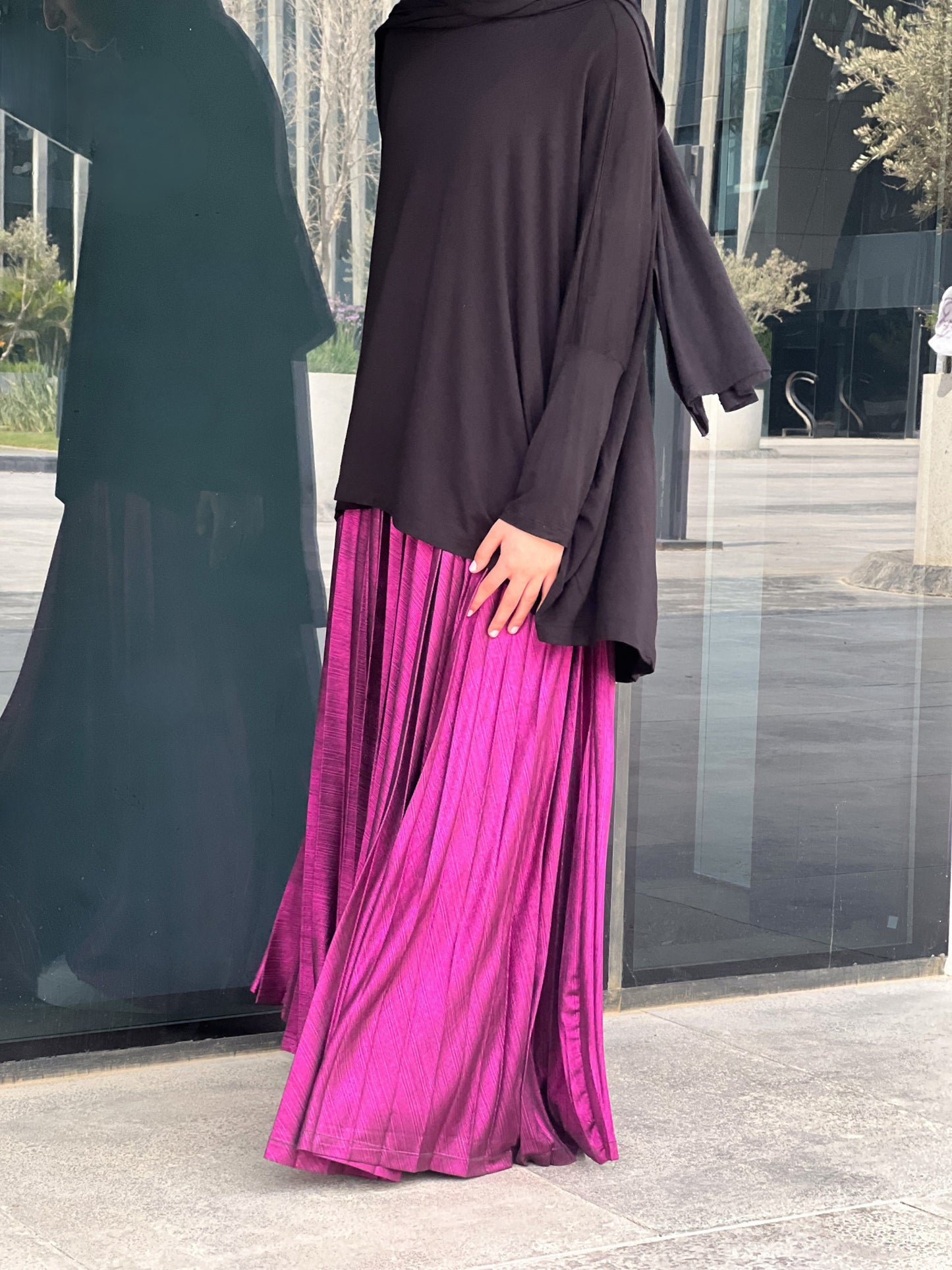Shimmery Pleats Perfection - Fuchsia