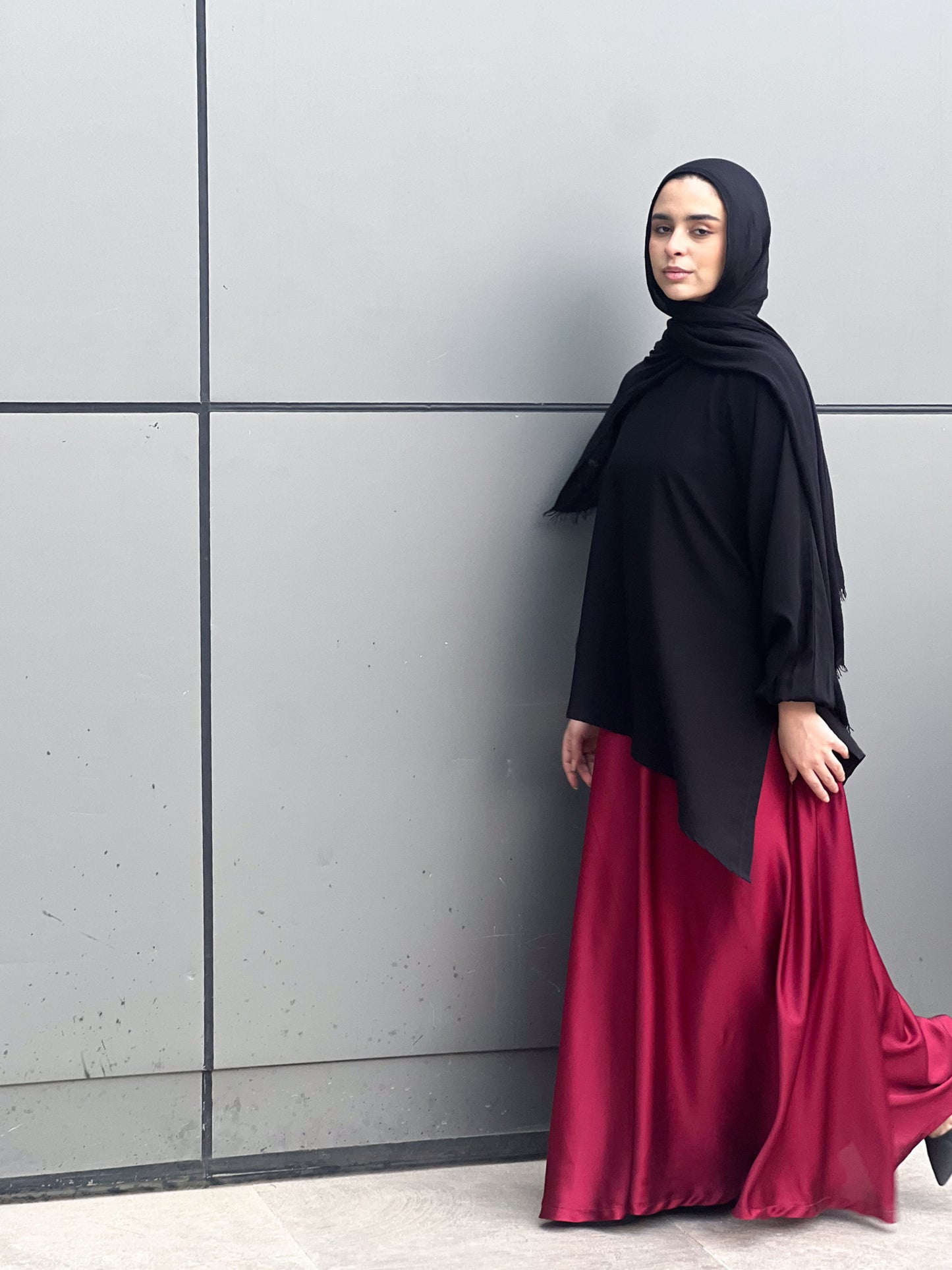Silk Cloche Pants - Burgundy