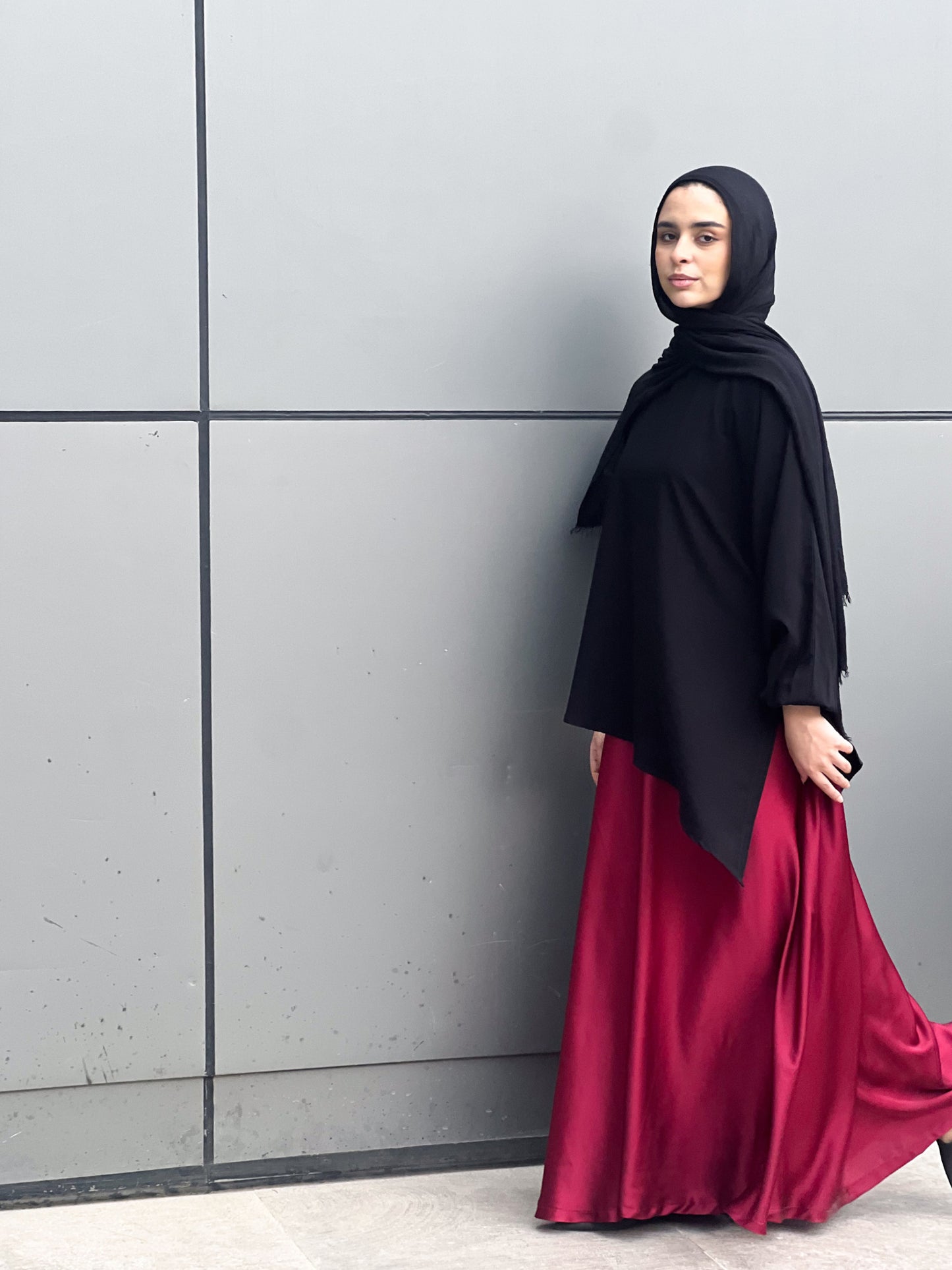 Silk Cloche Pants - Burgundy