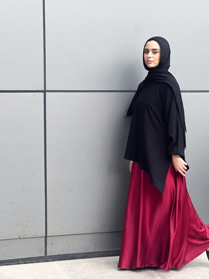 Silk Cloche Pants - Burgundy