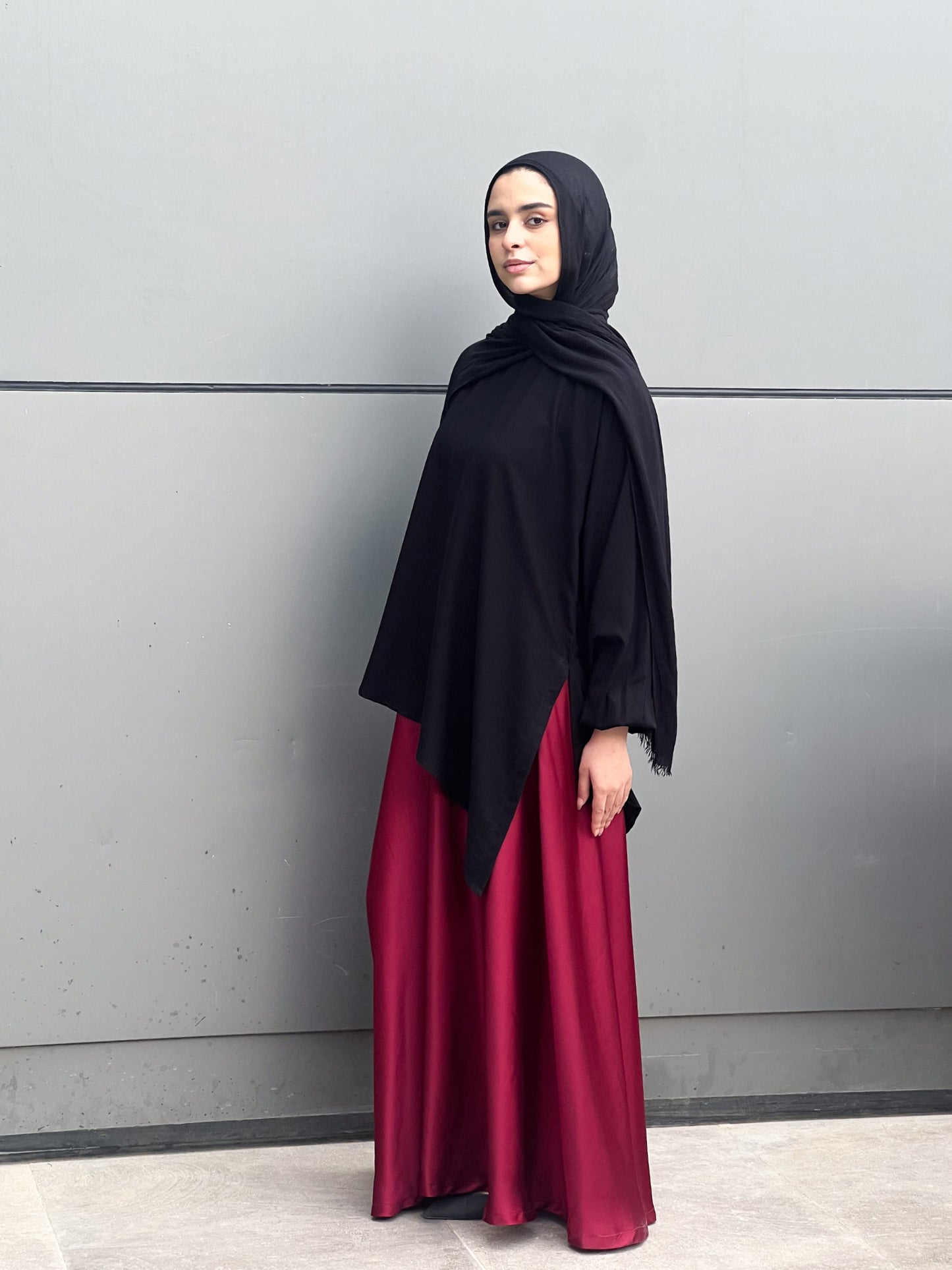 Silk Cloche Pants - Burgundy