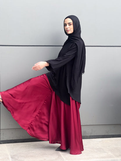 Silk Cloche Pants - Burgundy