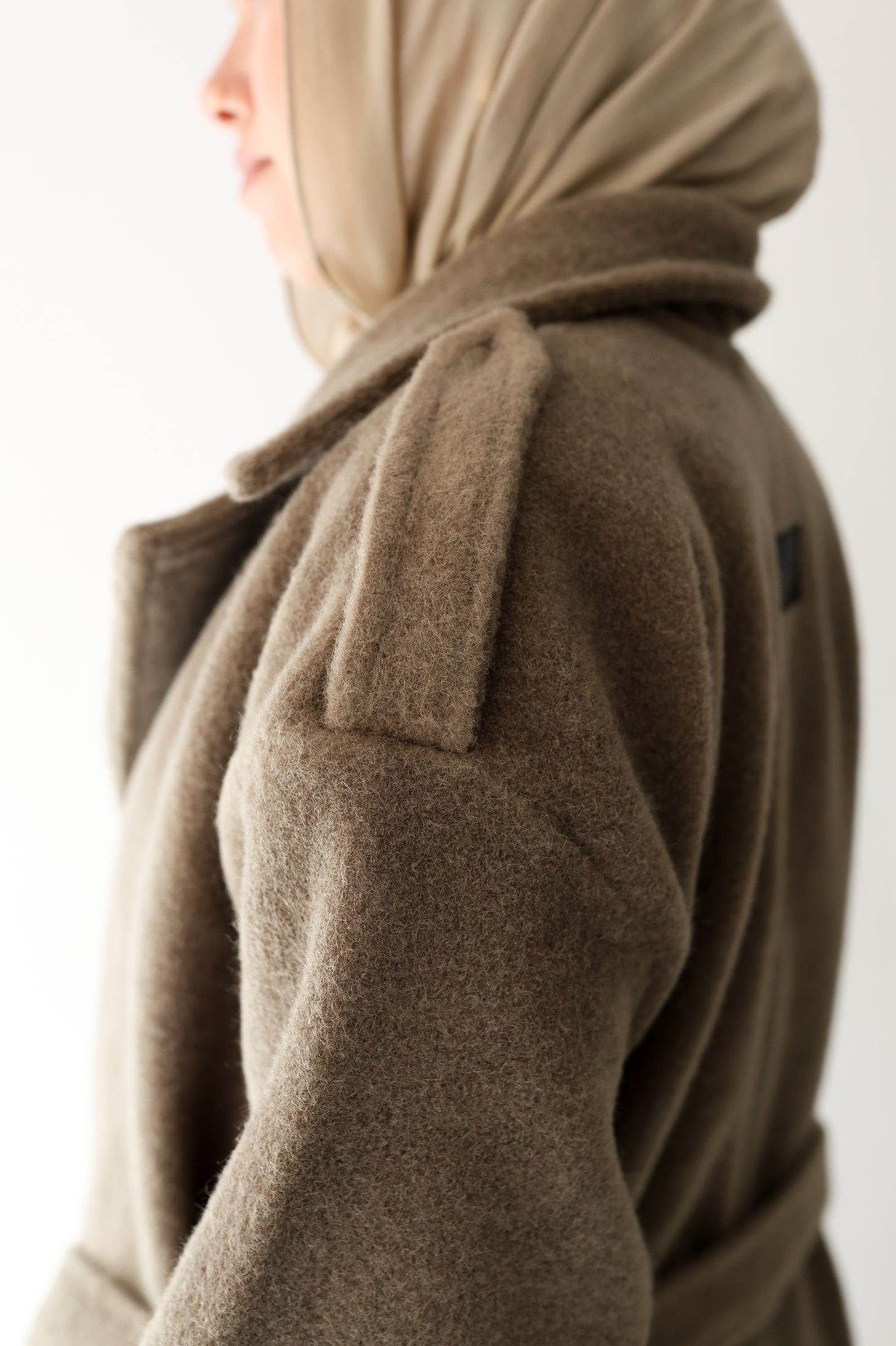 Mohair mantel coat - Olive