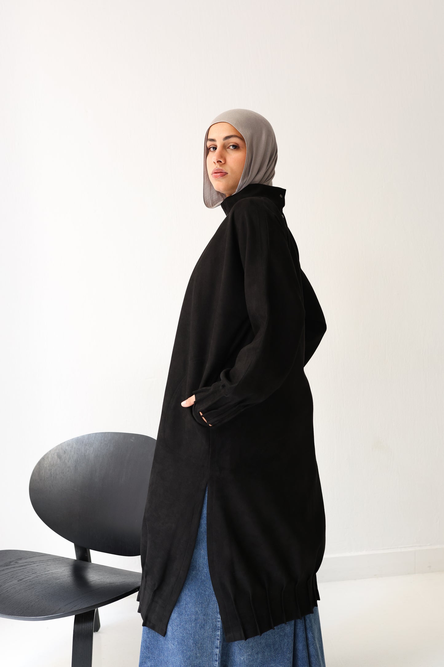 Edgy Pleats Top - Black