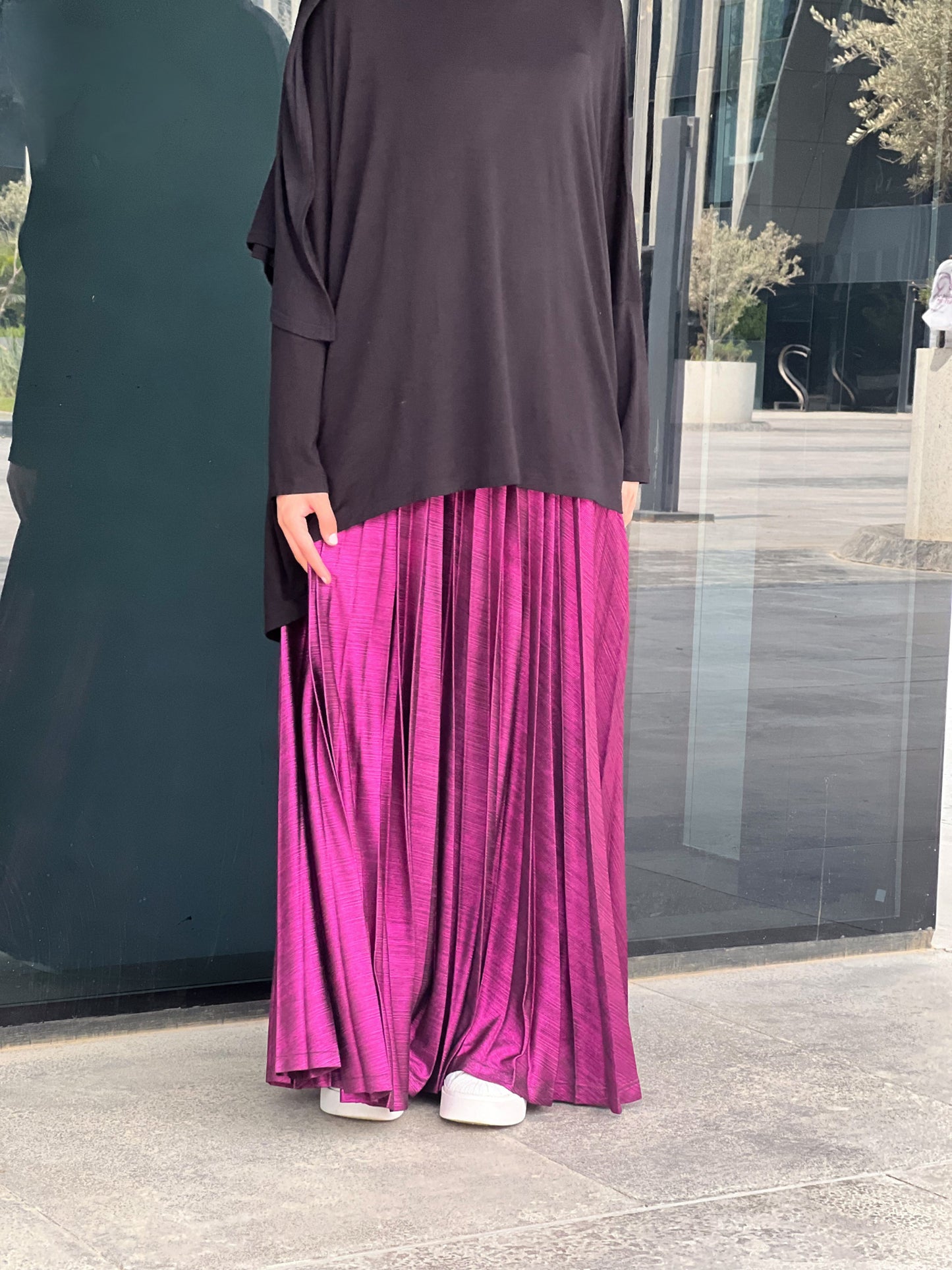 Shimmery Pleats Perfection - Fuchsia
