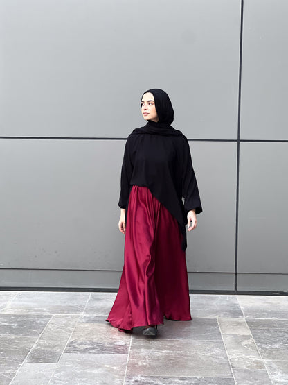 Silk Cloche Pants - Burgundy