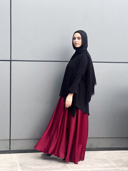 Silk Cloche Pants - Burgundy
