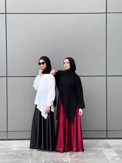 Silk Cloche Pants - Burgundy