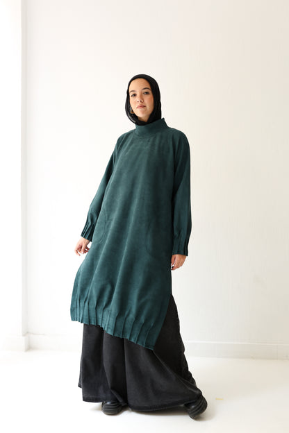 Edgy pleats top - Teal