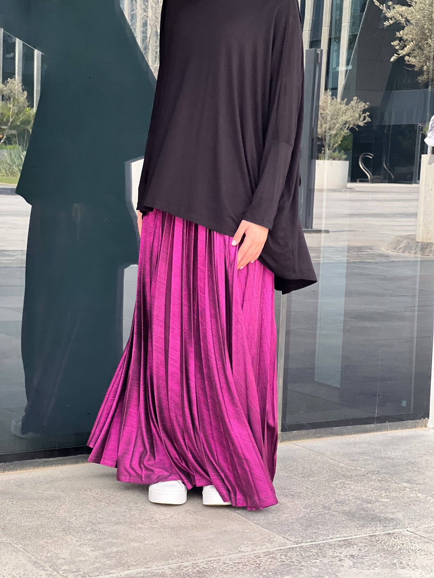 Shimmery Pleats Perfection - Fuchsia