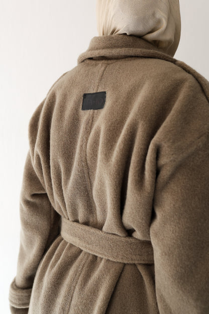 Mohair mantel coat - Olive