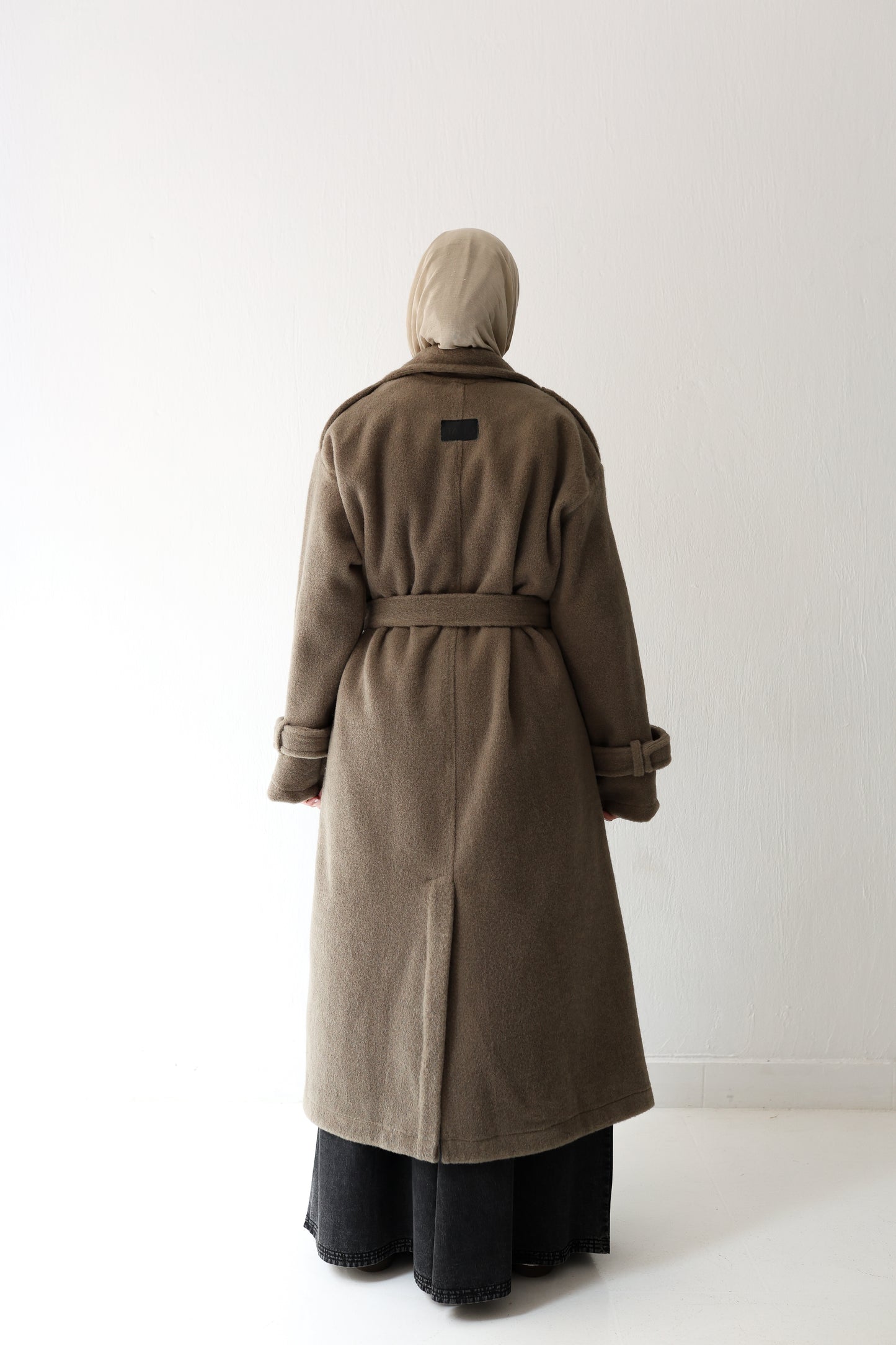 Mohair mantel coat - Olive