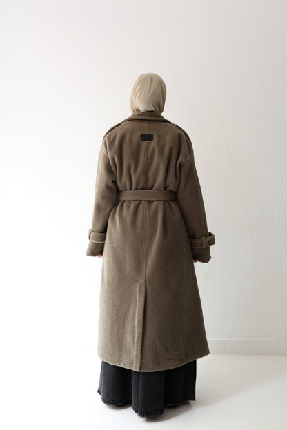 Mohair mantel coat - Olive