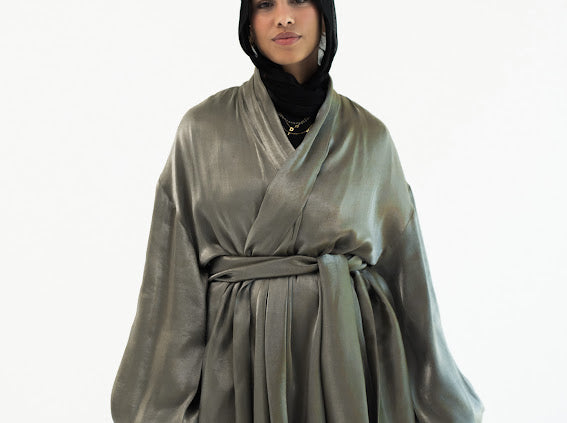 Big Bow Shimmery Set -Olive