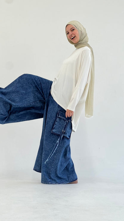 Effortless Cargo -Washed Blue