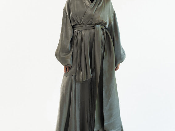 Big Bow Shimmery Set -Olive