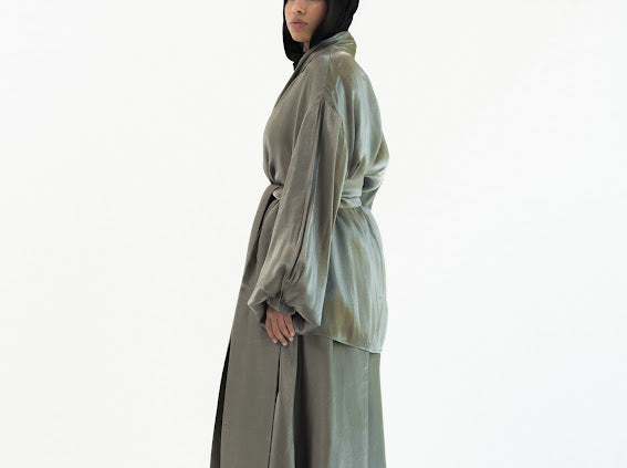 Big Bow Shimmery Set -Olive