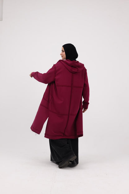 Casual Cuddle Cardigan - Burgundy Pink