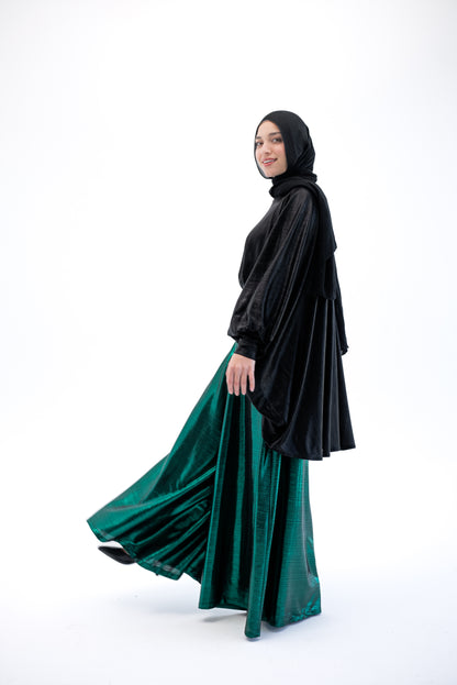 Shimmery Wide Leg Pants - Green