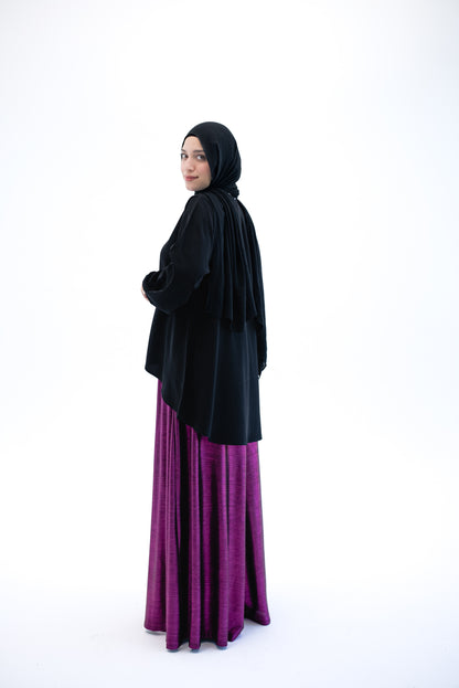 Shimmery Wide Leg Pants - Purple