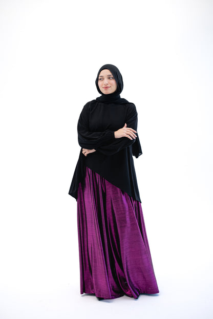 Shimmery Wide Leg Pants - Purple