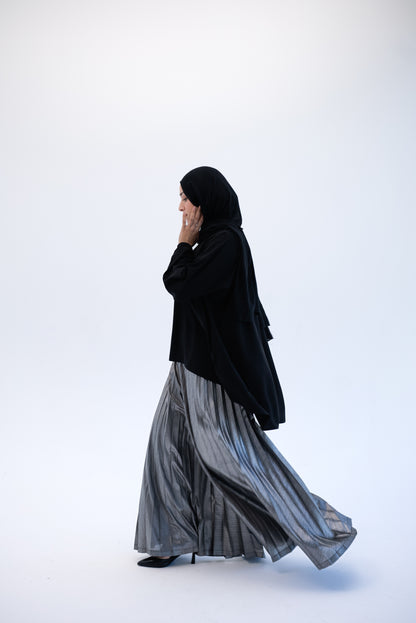 Shimmery Pleated Pants - Silver